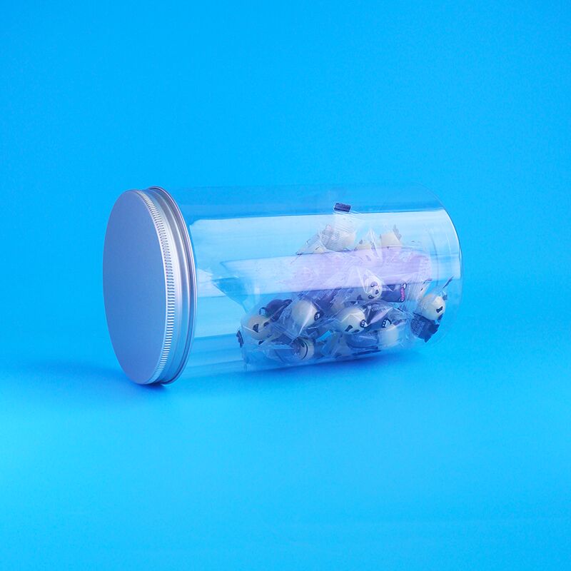 Hũ PET tròn nắp vặn trong suốt đựng thực phẩm, hạt đậu phộng giòn, bánh quy hình gấu