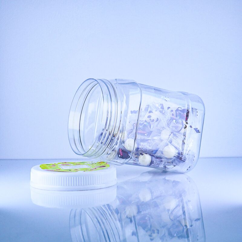 Được niêm phong nhựa PET hình vuông Thạch suốt bình Trung Quốc Yam Cake điền bánh quy vít nắp