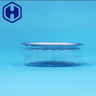 Lon nhựa PET tròn nắp dễ mở cho bao bì thực phẩm, kẹo, bánh quy, đồ ăn nhẹ