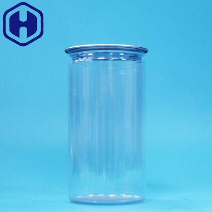 Hũ niêm phong dễ mở bằng nhựa PET trong suốt để đóng gói thực phẩm, kẹo, đồ uống
