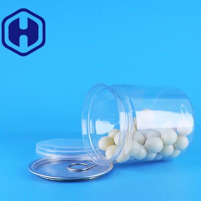 Chất chống rò rỉ dễ dàng mở nắp rõ ràng tròn đồ ăn nhẹ kẹo kẹo PET hộp nhựa đồ ăn đóng gói
