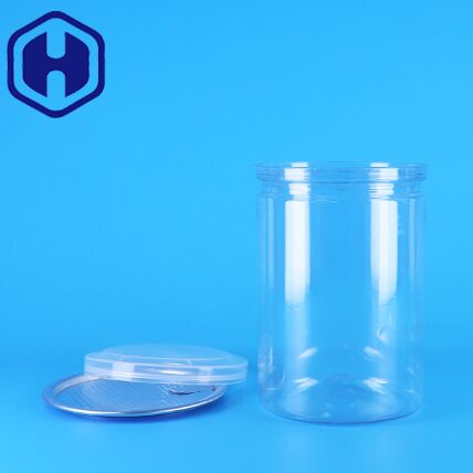 Hũ nhựa PET trong suốt hình tròn không chứa BPA đựng kẹo, sữa chua, thức ăn trẻ em, bánh quy, nắp PE