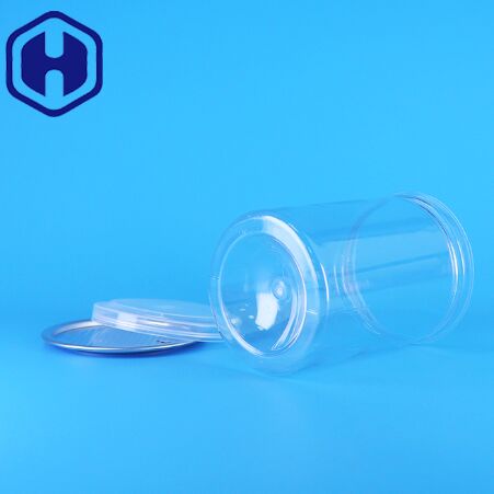 Hũ nhựa PET trong suốt hình tròn không chứa BPA đựng kẹo, sữa chua, thức ăn trẻ em, bánh quy, nắp PE