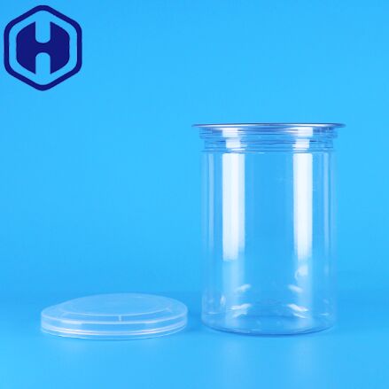 Hũ nhựa PET trong suốt hình tròn không chứa BPA đựng kẹo, sữa chua, thức ăn trẻ em, bánh quy, nắp PE