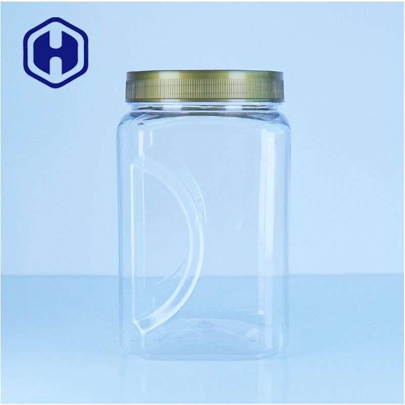Quảng trường PET nhựa mật ong bình nắp nắp Food Grade Bpa miễn phí dễ dàng đổ gia vị đồ ăn nhẹ