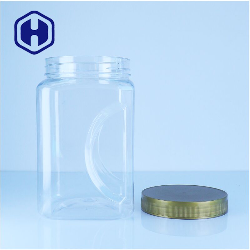 Quảng trường PET nhựa mật ong bình nắp nắp Food Grade Bpa miễn phí dễ dàng đổ gia vị đồ ăn nhẹ
