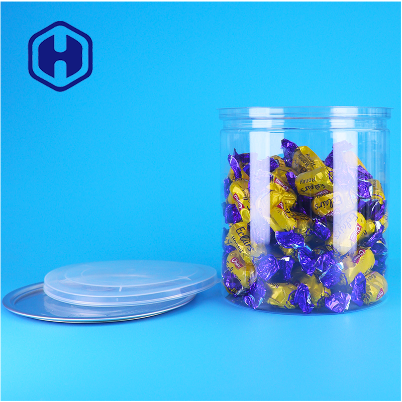 Hạt cà phê sô cô la Ngũ cốc Pet Kibble Nut Pet Round Clear Can Lưu trữ thực phẩm số lượng lớn có thể xếp chồng lên nhau
