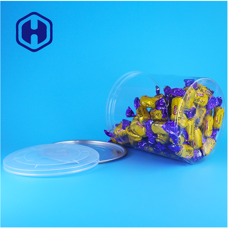 Hạt cà phê sô cô la Ngũ cốc Pet Kibble Nut Pet Round Clear Can Lưu trữ thực phẩm số lượng lớn có thể xếp chồng lên nhau
