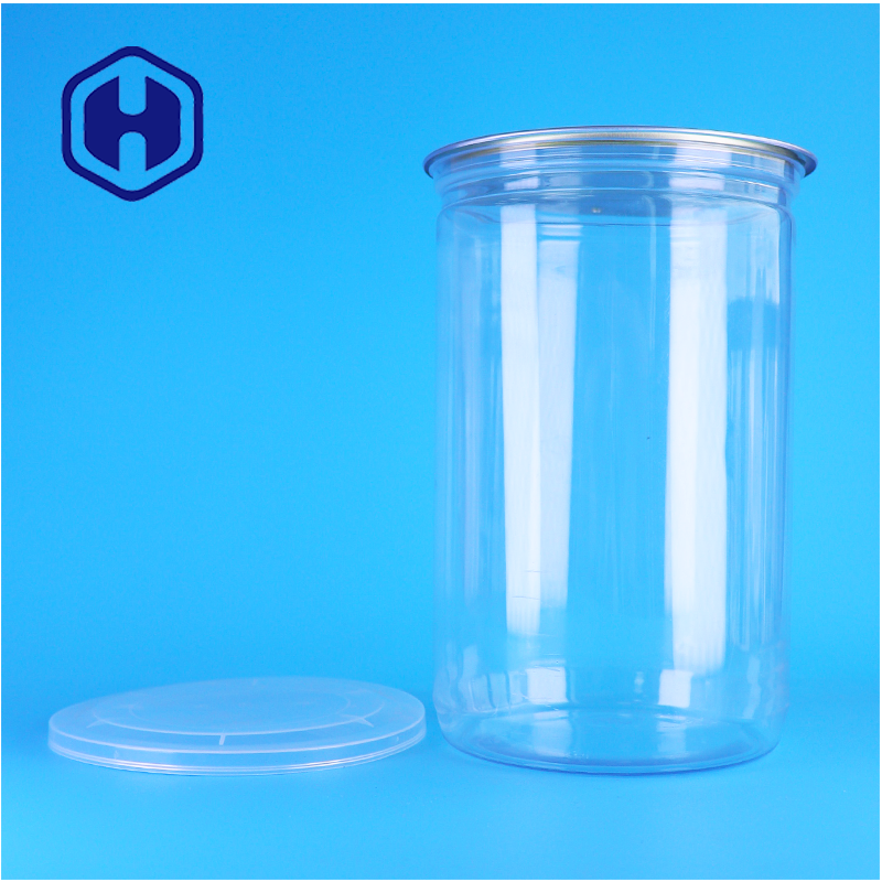 PET tinh khiết chất lượng thực phẩm nhựa hộp nhôm nắp dễ dàng đổ cho các loại hạt kẹo trái cây khô