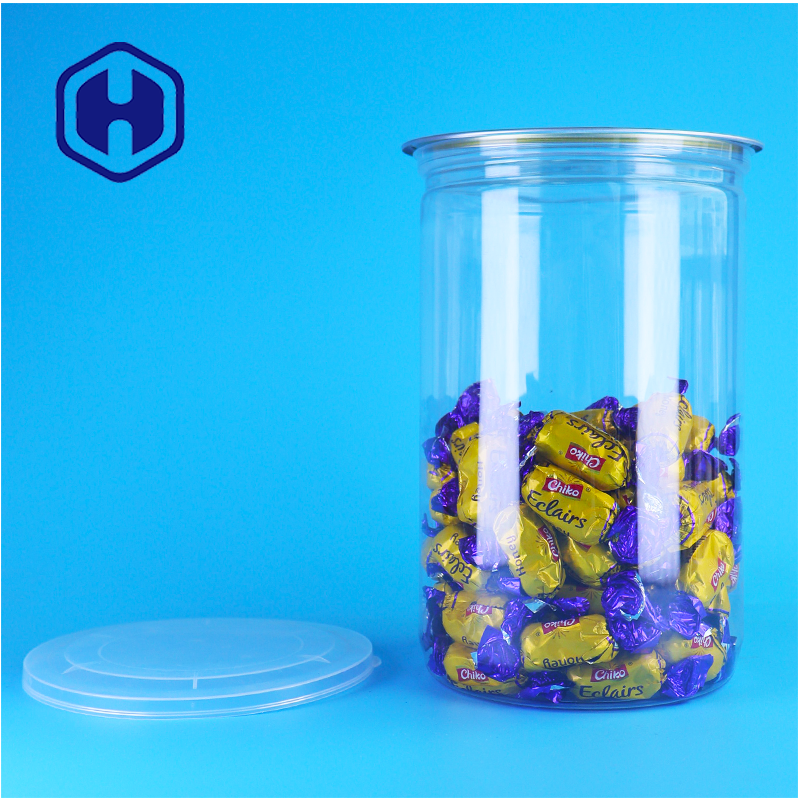 Cereal Pet Treats Mixed Nuts Bpa Free Clear Plastic PET Can With Aluminum Lid For