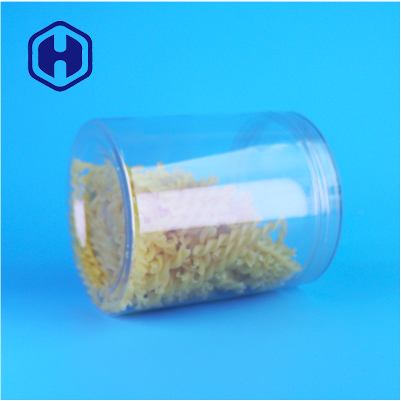 BPA miễn phí Clear Screw Top Cap PET Custom Jar For Dry Pet Food Cake Dry Fruits Food Packing