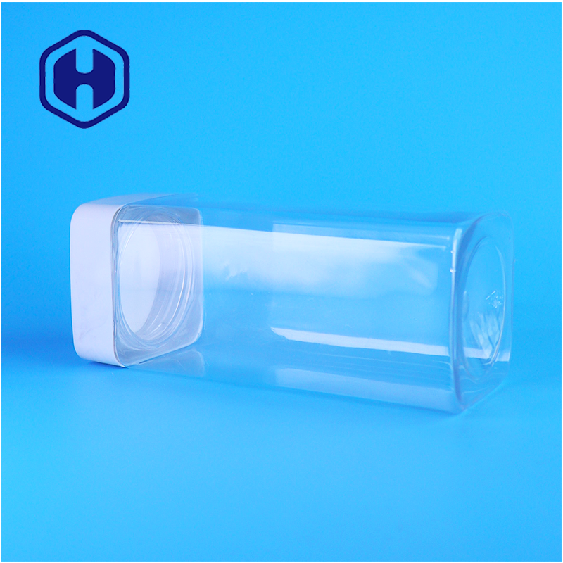 OEM hình vuông Mở theo yêu cầu chất lượng thực phẩm PET lọ nhựa cho bánh quy thức ăn thú cưng khô thương hiệu
