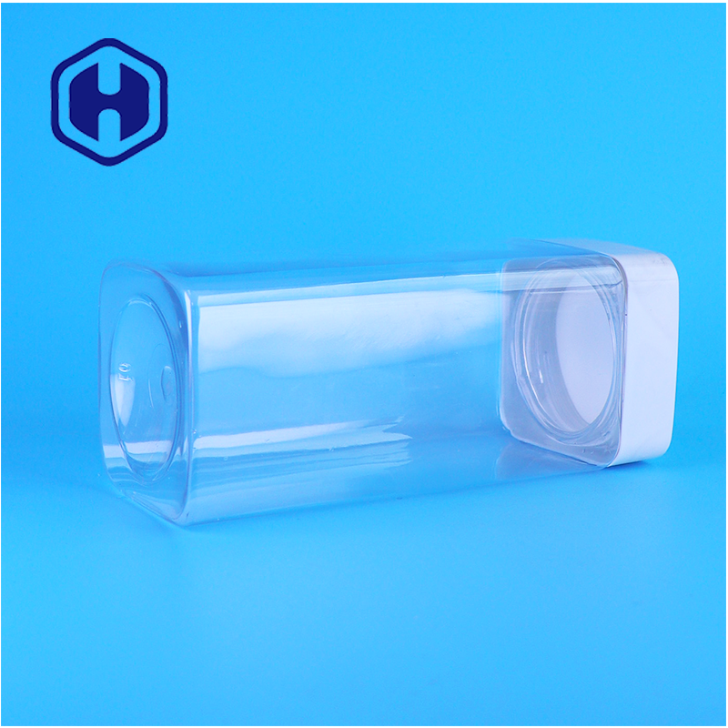 ODM Quảng trường hiệu quả PET nhựa bánh quy thực phẩm trái cây khô lọ Nhà cung cấp Đơn đặt hàng số lượng lớn Với nắp