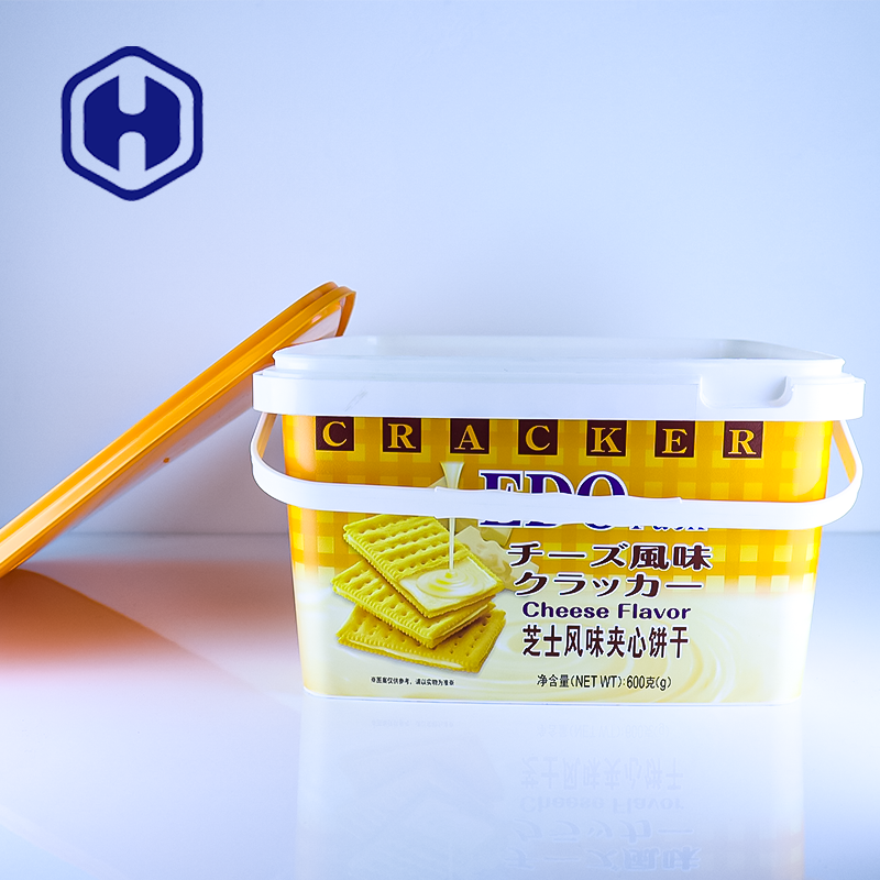 Công nghệ IML Khách hàng thực phẩm thùng nhựa kiểm soát chất lượng lợi thế cho bánh quy kẹo đóng gói