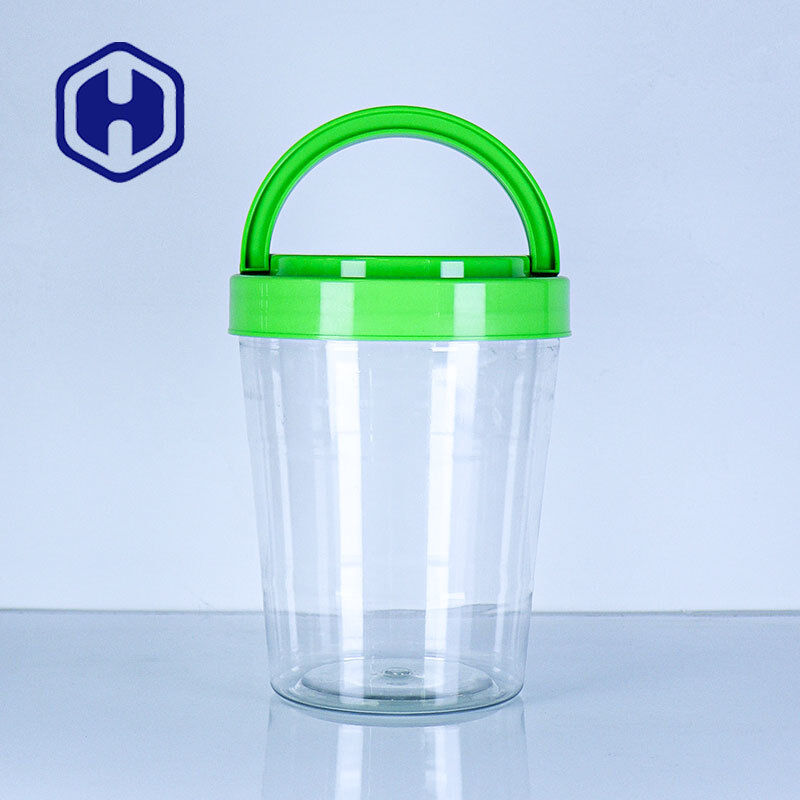 Nhựa trong suốt rộng miệng bình tay cầm nắp FSSC22000 EU thử nghiệm vòng đồ ăn nhẹ Jar nhà sản xuất