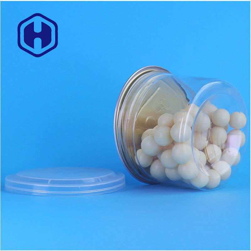 Clear Custom Plastic PET Can Factory For Cookies Biscuits Crackers Bakery Snack Storage