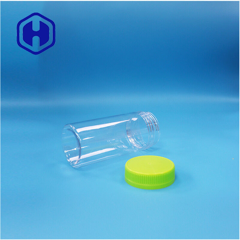 Đơn giản tròn Dried Food Nhựa quà kẹo Đậu quả đường PET Jar Screw Top Cover