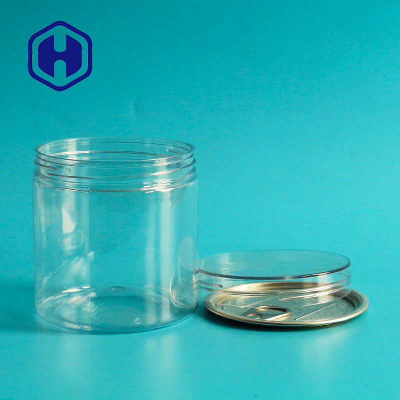 Hộp nhựa kín khí trong suốt Đậu phộng miệng rộng Vòng tròn thú cưng Kéo Eoe với nắp vặn