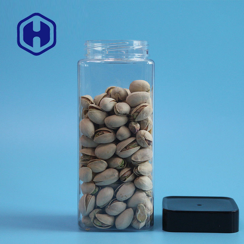 Rõ ràng trống rỗng chống rò rỉ Bình nhựa đựng bánh quy Bao bì gạo 555ml Bình PET vuông thực phẩm