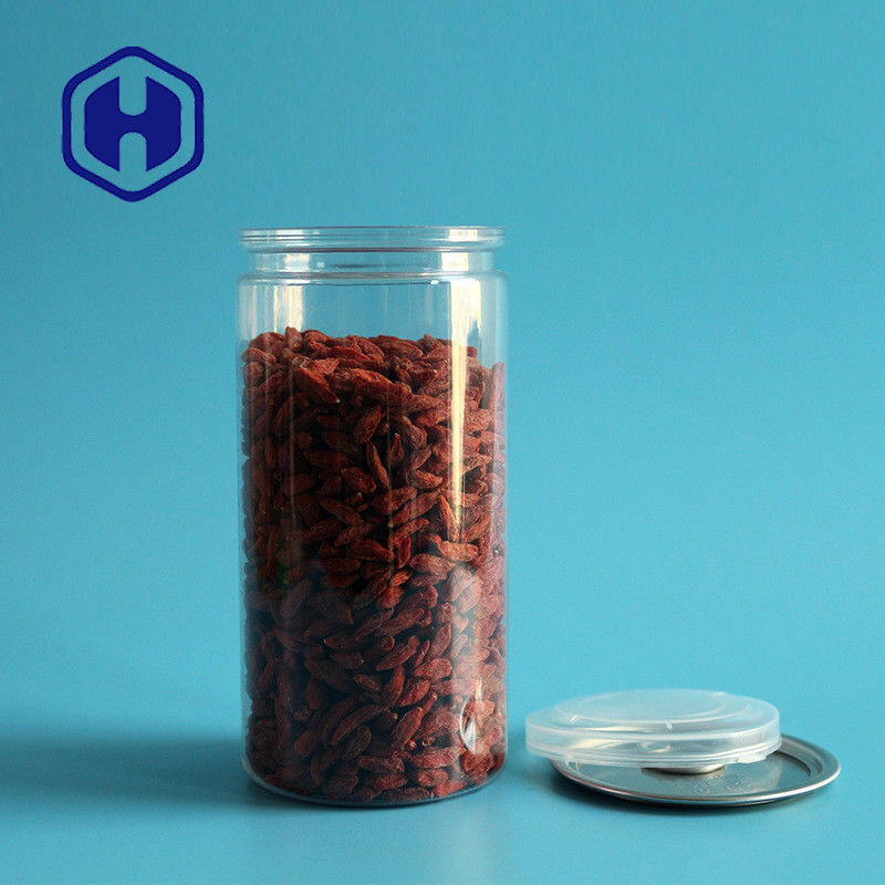 211 # 440ml Lon nhựa trong suốt Hạt sô cô la Thanh bánh quy sô cô la Dễ dàng mở đầu PET Có thể