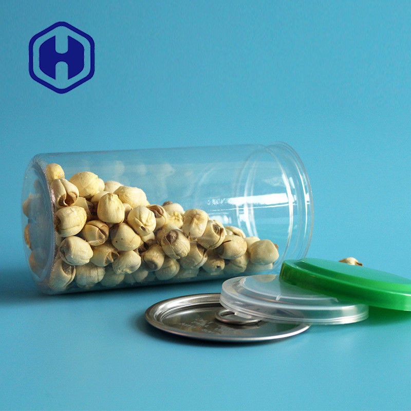 211 # 440ml Lon nhựa trong suốt Hạt sô cô la Thanh bánh quy sô cô la Dễ dàng mở đầu PET Có thể