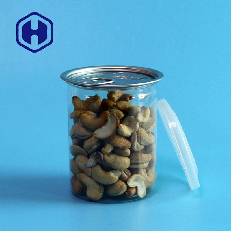 Các hộp nhựa PET trong suốt với vòng kéo 300ml hạt hạnh nhân hạt đậu phộng trộn