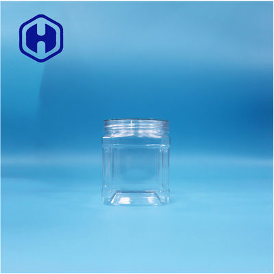 Nhìn rõ hình vuông PET nhựa thực phẩm hạt đường kẹo kẹo cao su bánh quy Oat Twist Jar