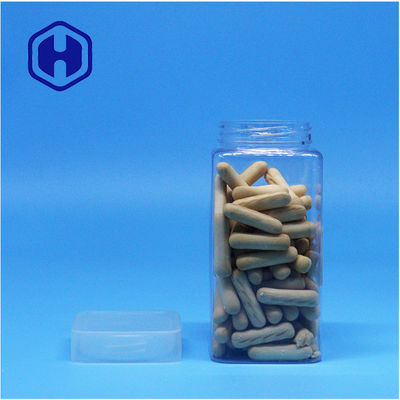 Mực đậu phộng hình vuông rõ ràng Jelly Tea Leaf Pecan Plastic PET Jars Flat Screw Top Lid