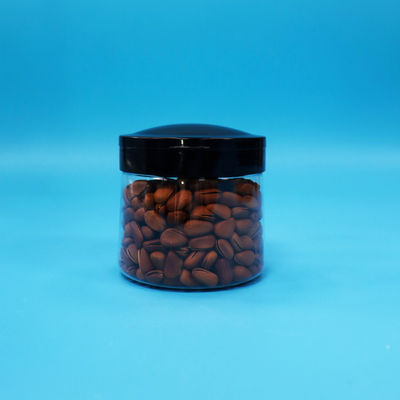 Lớp thực phẩm Nhỏ tròn nhựa lưu trữ bình trong suốt nhựa đệm vít màu đen