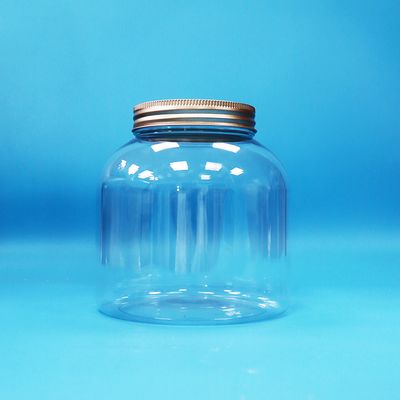 Hũ đựng thực phẩm hàng ngày bằng nhựa PET trong suốt thân thiện với môi trường, nắp vặn nhôm