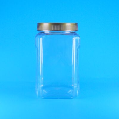 PET hình vuông rõ ràng Brown nắp nhựa Bánh kẹo loại thực phẩm