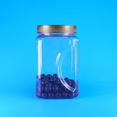 PET minh bạch nâu nắp nắp nhựa chất lượng thực phẩm Lollipop almond Dried Jackfruit Jar