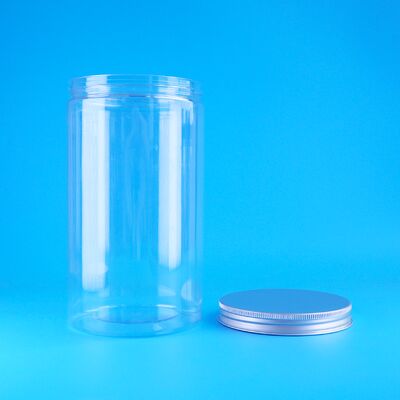 Hũ PET tròn nắp vặn trong suốt đựng thực phẩm, hạt đậu phộng giòn, bánh quy hình gấu