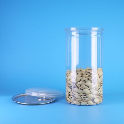 Môi rộng dễ mở nắp bánh quy cấp thực phẩm kẹo trái cây khô PET rõ ràng 700ml lọ