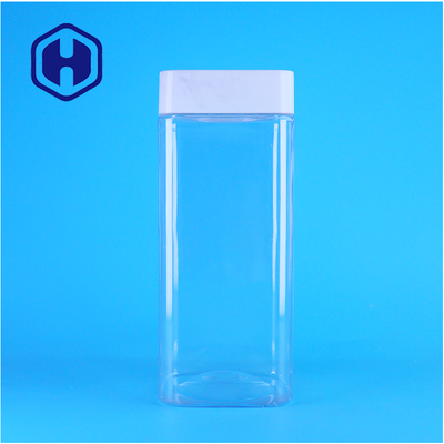 OEM hình vuông Mở theo yêu cầu chất lượng thực phẩm PET lọ nhựa cho bánh quy thức ăn thú cưng khô thương hiệu