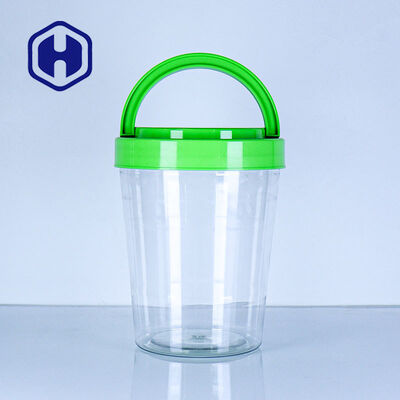 Nhựa trong suốt rộng miệng bình tay cầm nắp FSSC22000 EU thử nghiệm vòng đồ ăn nhẹ Jar nhà sản xuất
