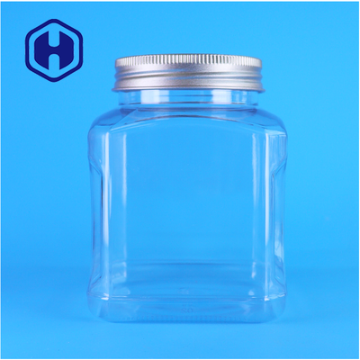 Cấp thực phẩm Rõ ràng Square PET Jar Nắp nhôm cho bao bì hạt điều Nhà sản xuất hộp đựng thực phẩm OEM