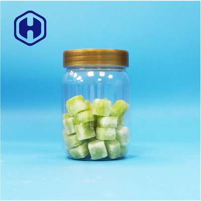 PET Clear Screw Brown Lid Food Grade Round Cylinder Lollipop Bánh kẹo hộp nhựa