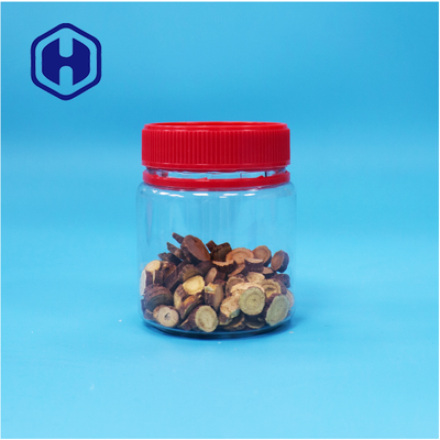 Hũ nhựa PET trong suốt có nắp vặn màu đỏ, nhỏ, rỗng, dùng đựng thực phẩm, đạt chuẩn, dùng đựng các loại hạt ngọt
